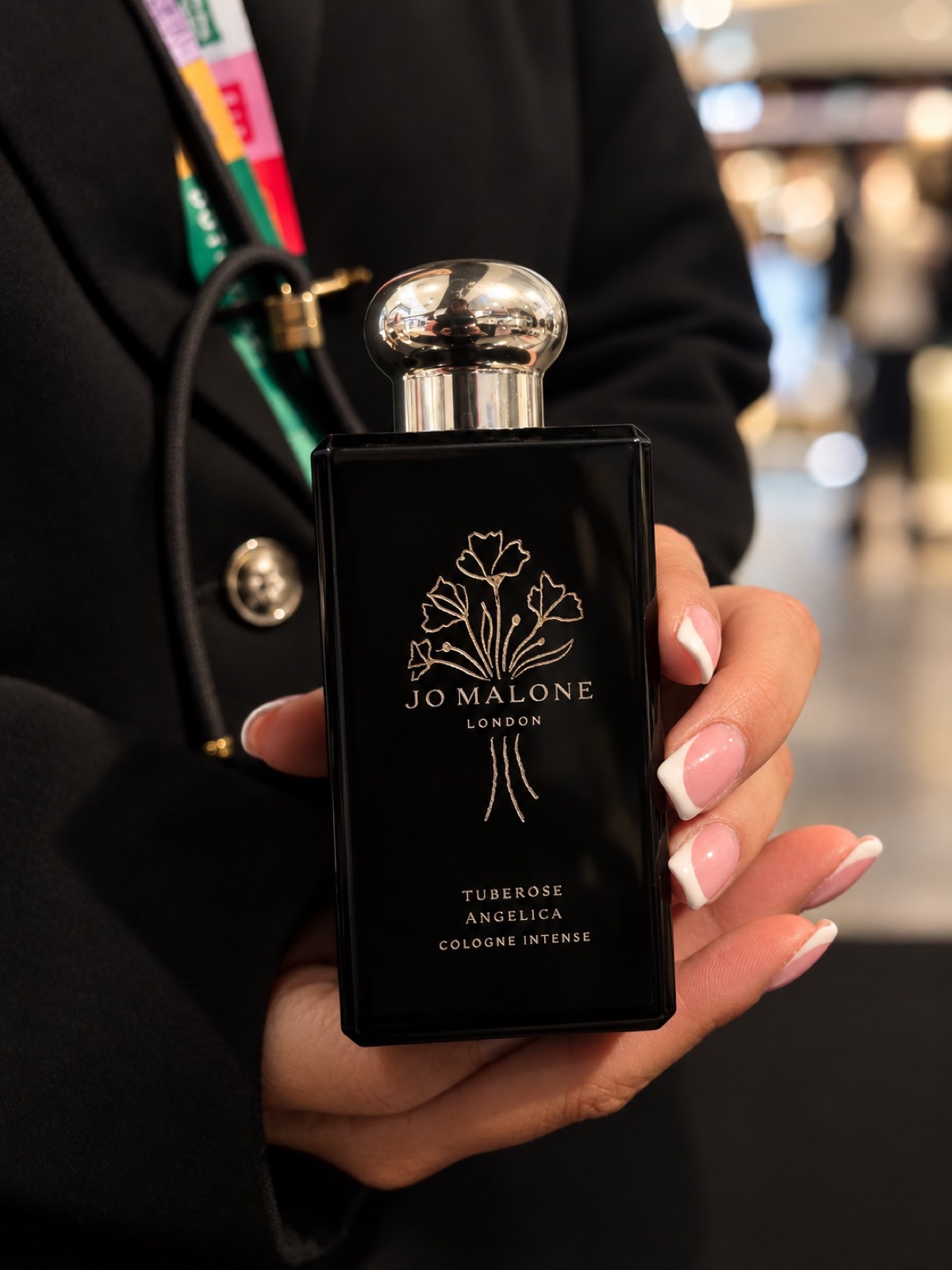Hand-engraved Jo Malone perfume bottle