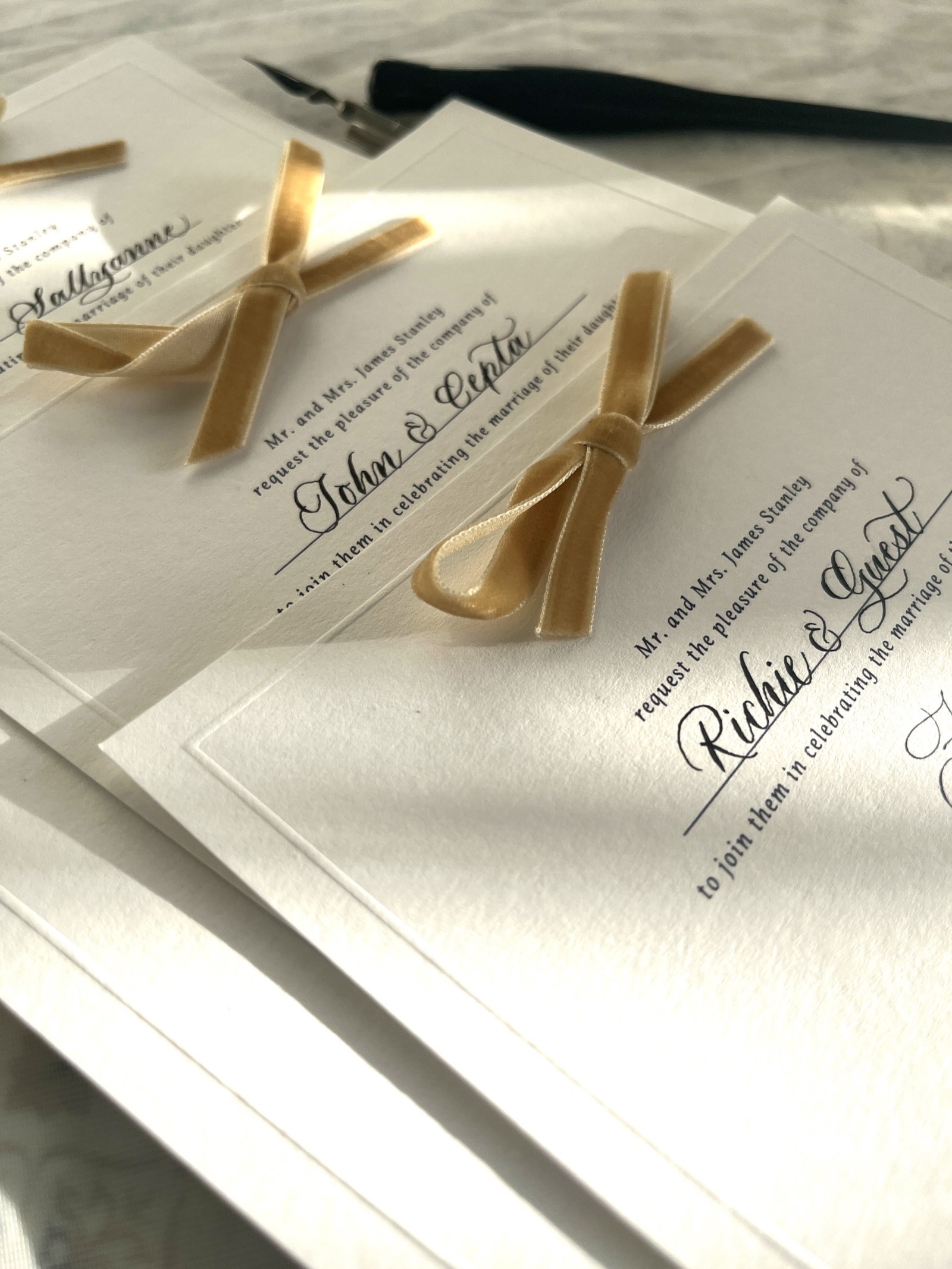 Hand-lettered wedding invitation